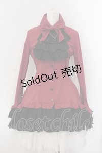 MARBLE / ゴシック調ダイヤカットタイ付きブラウス型ワンピース  ワイン O-25-06-30-090-GO-OP-OW-OS