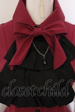 画像2: MARBLE / ゴシック調ダイヤカットタイ付きブラウス型ワンピース  ワイン O-25-06-30-090-GO-OP-OW-OS