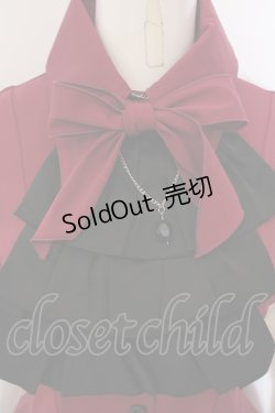 画像2: MARBLE / ゴシック調ダイヤカットタイ付きブラウス型ワンピース  ワイン O-25-06-30-090-GO-OP-OW-OS