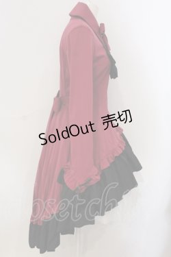 画像3: MARBLE / ゴシック調ダイヤカットタイ付きブラウス型ワンピース  ワイン O-25-06-30-090-GO-OP-OW-OS