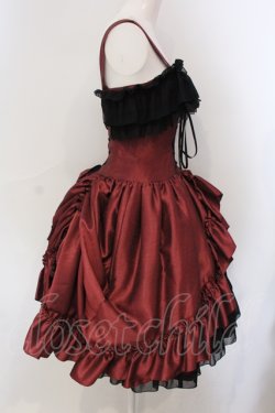 画像3: ATELIER PIERROT / ロングコルセットワンピース  ワイン×ブラック O-25-06-30-091-EL-OP-OW-OS