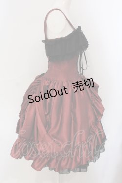 画像3: ATELIER PIERROT / ロングコルセットワンピース  ワイン×ブラック O-25-06-30-091-EL-OP-OW-OS