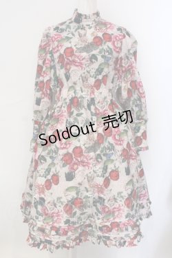 画像1: マダラニンゲン / Strange cherry and howl rabbit long dress ドレス  ピンク O-25-06-30-095-PU-OP-YM-OS