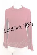 axes femme / プリーツチュール切替リブプルオーバー  アカ O-25-06-30-010-AX-TO-IG-OS