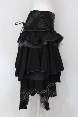 画像3: Ozz oneste / 薔薇刺繍アシメスカート  ブラック O-25-06-30-101-OO-SK-OW-OS