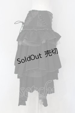 画像3: Ozz oneste / 薔薇刺繍アシメスカート  ブラック O-25-06-30-101-OO-SK-OW-OS