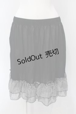 画像1: MARBLE / チェックフリルペチスカート  ブラック O-25-06-30-102-GO-SK-OW-ZT064