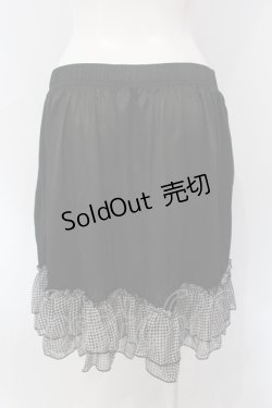 画像2: MARBLE / チェックフリルペチスカート  ブラック O-25-06-30-102-GO-SK-OW-ZT064