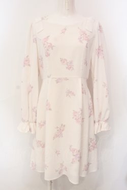 画像1: LODISPOTTO / ショルダーリボンローズワンピース M シロ O-25-06-30-103-LO-OP-OW-OS