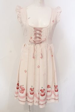 画像1: Ank Rouge / カップケーキプリントワンピース M ピンク O-25-06-30-105-CA-OP-OW-OS