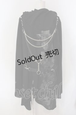 画像1: SEX POT ReVeNGe / CUSTOM FEVER CROSS HOOD コーディガン L ブラック O-25-06-30-110-SP-CO-OW-OS