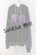 PSYNYXX / 魔法陣パーカー（ツノ無し）  ブラック×パープル O-25-06-30-111-LO-TO-IG-ZY