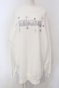 Jamieエーエヌケー / 病んでいるプルオーバー  シロ×サックス O-25-06-30-117-LO-TO-IG-OS