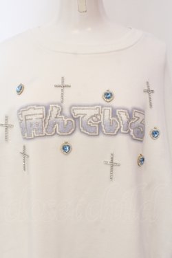 画像2: Jamieエーエヌケー / 病んでいるプルオーバー  シロ×サックス O-25-06-30-117-LO-TO-IG-OS