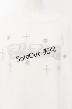 画像2: Jamieエーエヌケー / 病んでいるプルオーバー  シロ×サックス O-25-06-30-117-LO-TO-IG-ZY