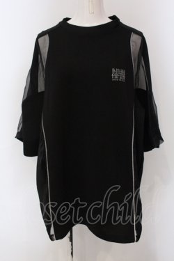 画像1: ililil / 透けてるお肌のめっしゅTシャツ  ブラック O-25-06-30-118-PU-TO-IG-OS