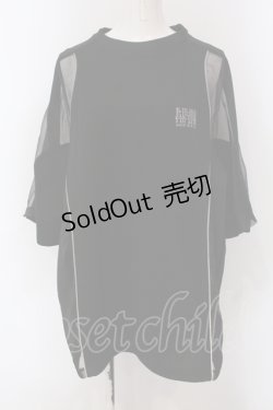 画像1: ililil / 透けてるお肌のめっしゅTシャツ  ブラック O-25-06-30-118-PU-TO-IG-ZY
