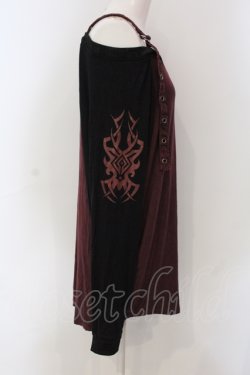 画像2: Qutie Frash / 2店舗限定 オフショルビッグT  ブラック×レッド O-25-06-30-122-QU-TO-IG-OS