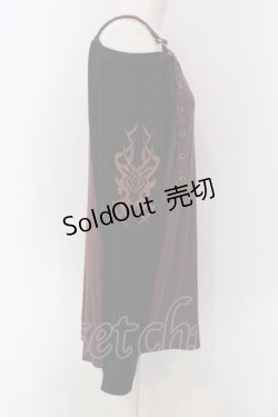 画像2: Qutie Frash / 2店舗限定 オフショルビッグT  ブラック×レッド O-25-06-30-122-QU-TO-IG-ZI