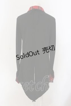 画像3: Qutie Frash / タータンチェックネクタイ付きブラウス  ブラック×レッドタータン O-25-06-30-123-QU-TO-IG-ZI