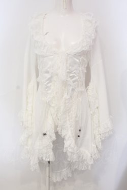 画像1: Qutie Frash / フリルカーデ  ホワイト O-25-06-30-126-QU-JA-IG-OS