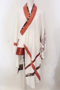 Qutie Frash / 3店舗限定カラー着物カーデ  ホワイト×レッド O-25-06-30-127-QU-JA-IG-OS