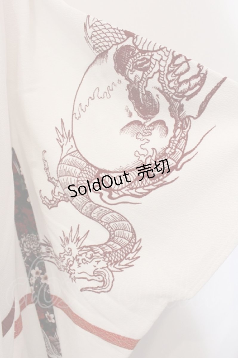 画像2: Qutie Frash / 3店舗限定カラー着物カーデ  ホワイト×レッド O-25-06-30-127-QU-JA-IG-OS (2)