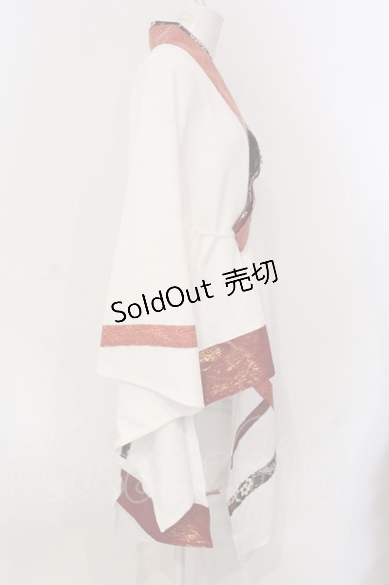 画像3: Qutie Frash / 3店舗限定カラー着物カーデ  ホワイト×レッド O-25-06-30-127-QU-JA-IG-OS (3)