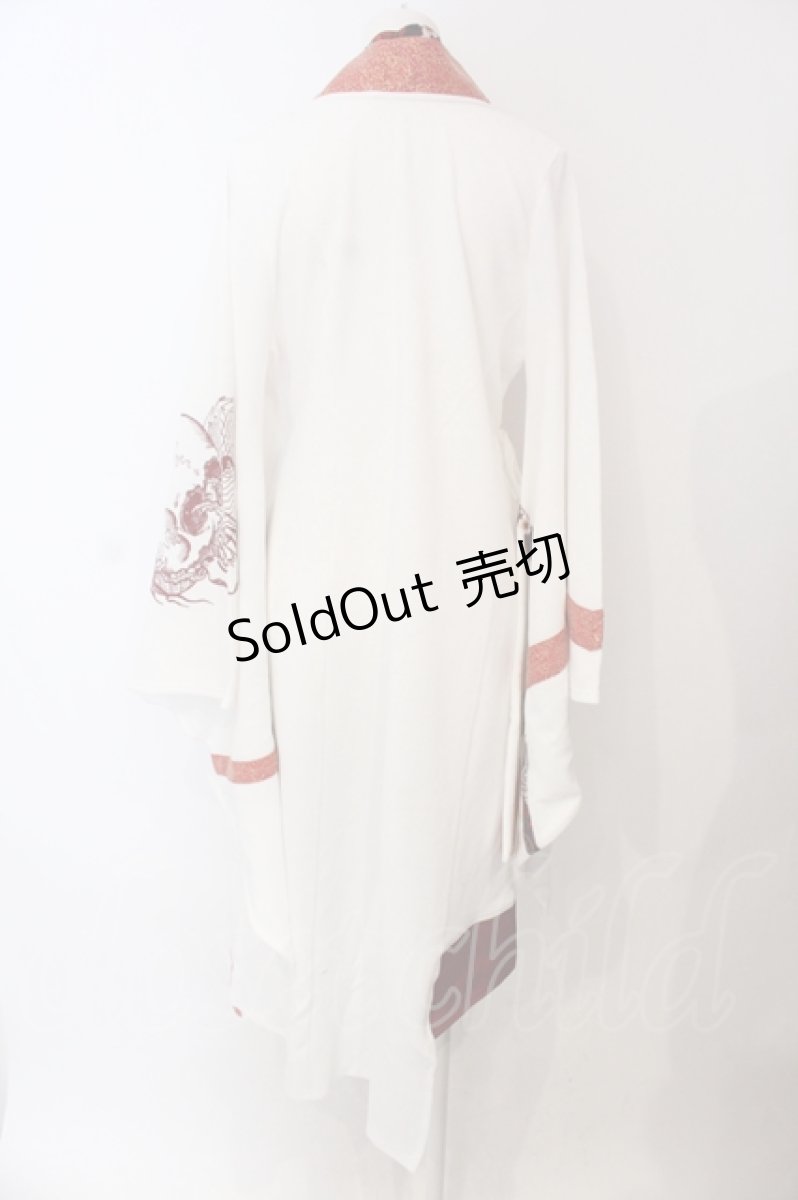 画像4: Qutie Frash / 3店舗限定カラー着物カーデ  ホワイト×レッド O-25-06-30-127-QU-JA-IG-OS (4)