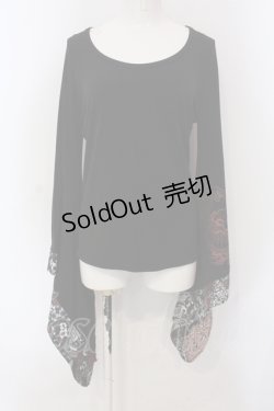 画像1: Qutie Frash / 2019 プレミアムセット（紅鶴）着物T  ブラック×レッド O-25-06-30-129-QU-ZA-IG-OS