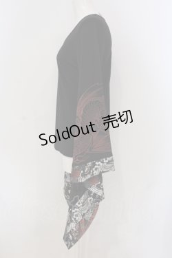 画像3: Qutie Frash / 2019 プレミアムセット（紅鶴）着物T  ブラック×レッド O-25-06-30-129-QU-ZA-IG-OS