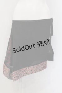 Qutie Frash / 2019 プレミアム（紅鶴）ラップスカート  ブラック×レッド O-25-06-30-130-QU-ZA-IG-OS