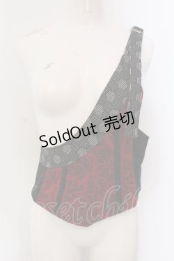 画像1: Qutie Frash / 2022年 プレミアム黒炎ワンショルコルセット  レッド O-25-06-30-131-QU-SK-IG-ZI