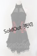 Qutie Frash / DSジャガードホルターワンピース  ブラック×レッド O-25-06-30-133-QU-OP-IG-OS