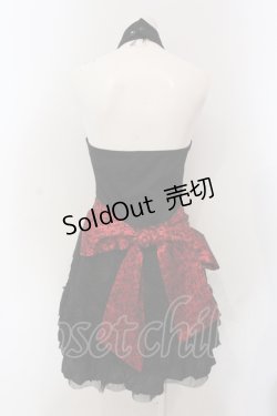 画像3: Qutie Frash / DSジャガードホルターワンピース  ブラック×レッド O-25-06-30-133-QU-OP-IG-OS