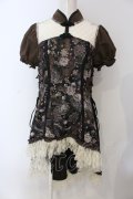 Qutie Frash / チャイナパフワンピ  ブラウン O-25-06-30-136-QU-OP-IG-OS