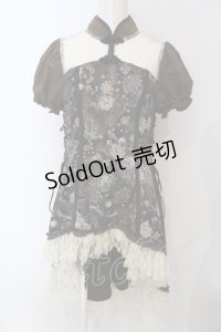 Qutie Frash / チャイナパフワンピ  ブラウン O-25-06-30-136-QU-OP-IG-ZT076