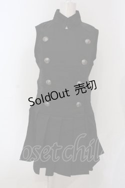 画像1: Qutie Frash / ミリタリーワンピース M ブラック O-25-06-30-139-QU-OP-IG-OS