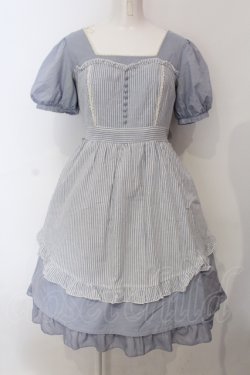 画像1: axes femme / 重ね着風コットンワンピース  サックス O-25-06-30-143-AX-OP-IG-OS