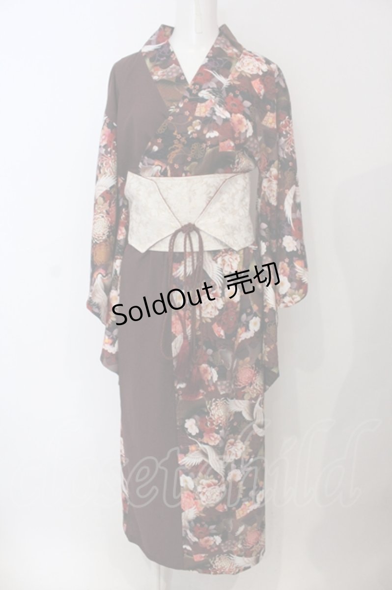 画像1: Qutie Frash / 浴衣4点SET  鶴RED O-25-06-30-146-QU-OP-IG-OS (1)