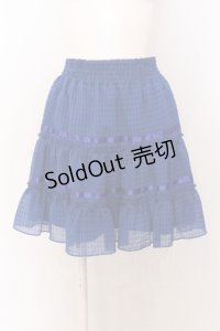 Emily Temple cute / リボン配色シフォンミニスカート  アオ O-25-06-30-029-ET-SK-OW-OS