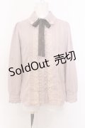 axes femme / 巻きバラ付きブラウス M ピンク×ブラウン O-25-06-30-030-AX-BL-IG-OS