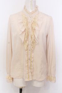 axes femme / バラ襟付きフリルブラウス【バラ襟欠品】 M 生成り O-25-06-30-031-AX-BL-IG-OS