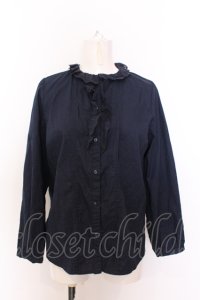 Fi.n.t / コットンレースフリルカラーブラウス  ネイビー O-25-06-30-032-CA-BL-IG-OS