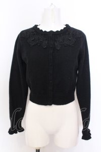 m petit by misako / AM バラレースニットカーディガン S ブラック O-25-06-30-033-LO-TO-IG-OS