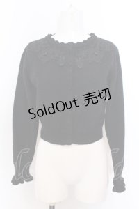m petit by misako / AM バラレースニットカーディガン S ブラック O-25-06-30-033-LO-TO-IG-ZT0722E