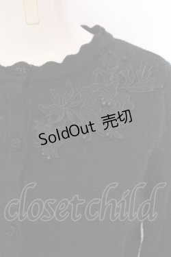 画像2: m petit by misako / AM バラレースニットカーディガン S ブラック O-25-06-30-033-LO-TO-IG-ZT0722E