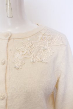 画像2: m petit by misako / AM バラレースニットカーディガン S アイボリー O-25-06-30-035-LO-TO-IG-OS