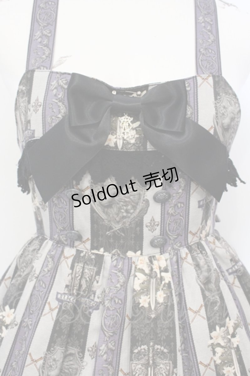画像2: ALICE and the PIRATES / St.Lily Wolf〜狼騎士と百合の誓い〜柄ジャンパースカートII  クロ O-25-07-05-030-PA-OP-OW-OS (2)