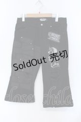 SEX POT ReVeNGe / パッチダメージデニムハーフパンツ M ブラック O-25-07-05-005-SP-PA-IG-ZY
